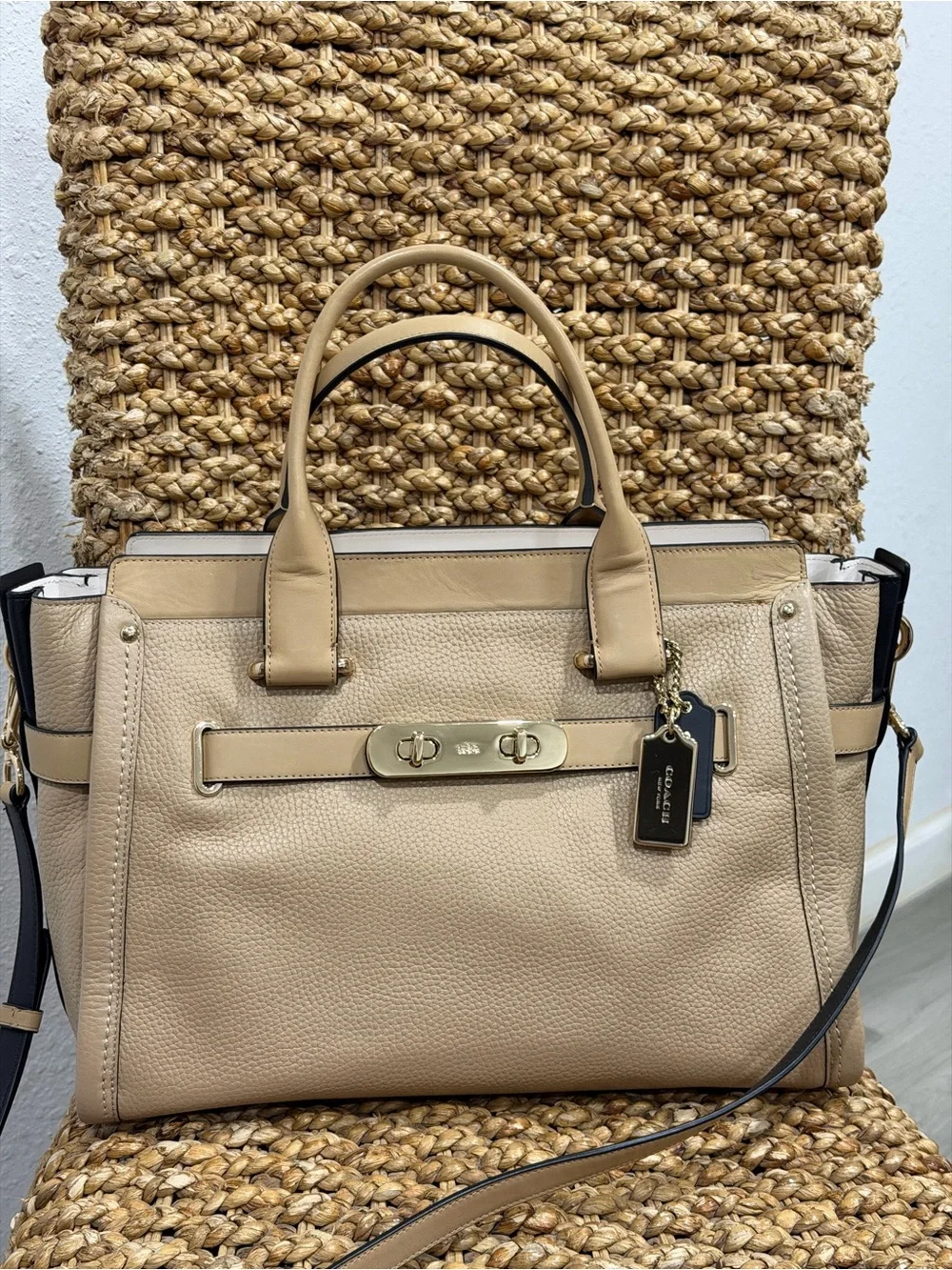 Coach Swagger Carryall Tote in Pebble Leather